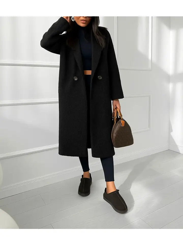 Manteau long bouclé