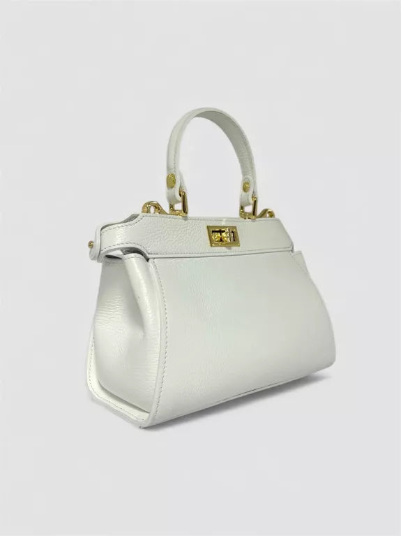 Sacs à main en cuir véritable blanc